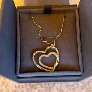 David Yurman Gold and Silver Heart Necklace Brand new